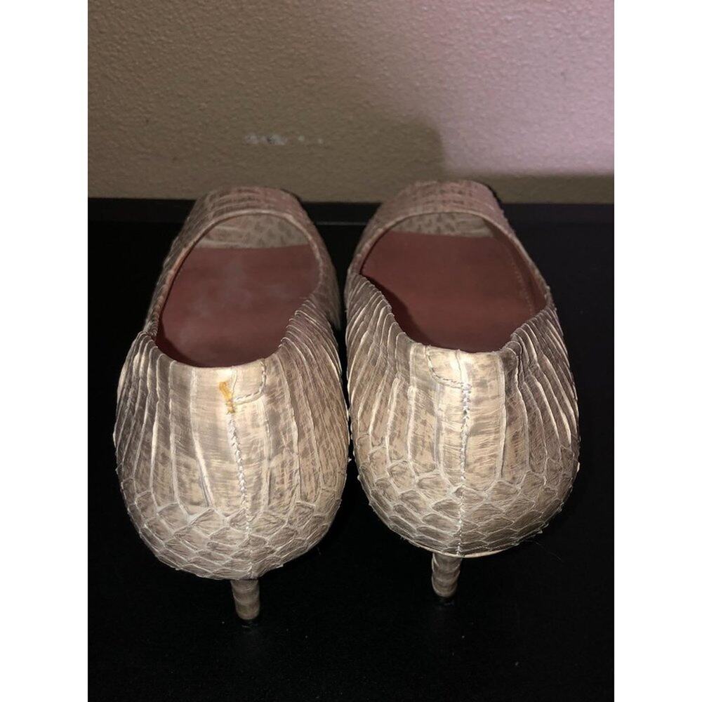 Vince Camuto Kira Wedding Date Nite Animal Print Cream Python Peep Toe Heels 8.5 - Picture 9 of 11